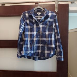 Old Navy Blue Plaid Button Up